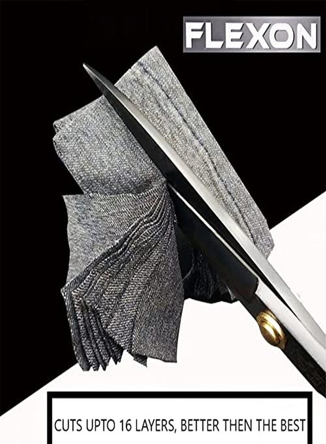 GEMSY Flexon 10 Inch Tailoring Scissors For Cloth Cutting, Sharp Fabric Sewing Carbon Stainless Steel Tailor Scissor, Best Multipurpose Shear For Office, Craft, Ladies, Vegetable Cutter - Image 5